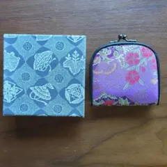 花柄がま口コインケース