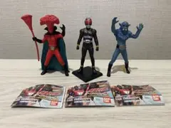 【美品】仮面ライダー フィギュア3体セット 爆炎のサバイブ編 ミニブック付き
