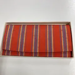 昭和レトロ 和装 懐紙入れ・札入れ 赤とオレンジのストライプ