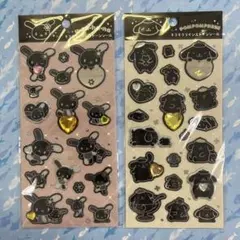 サンリオ キラキララインストーンシール ポムポムプリン ウサハナ モノクロ 2点