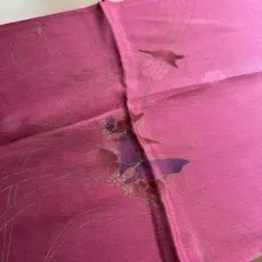 正絹帯揚げ　ピンク系グラデーション