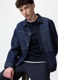 ユニクロ デニムトラッカージャケット ブルー Mサイズ