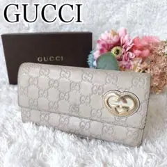 GUCCI マイクロシマ シルバー レザー ハート 長財布 9094 - メルカリ