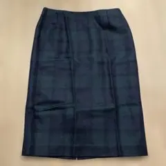 ダークグリーン チェック柄 タイトスカート　united arrows