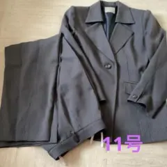 最終セール　グレー ストライプ ビジネススーツパンツ11号