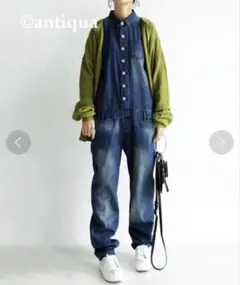 antiqua アンティカ 一目惚れ。デニムオールインワン サロペットパンツ