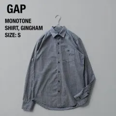 【ギャップ/ GAP】ギンガムチェックシャツ 長袖 メンズ S 黒×グレーのサムネイル