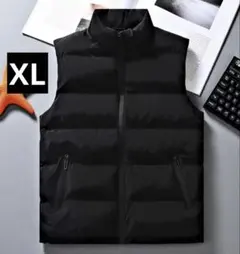 【新品未使用】ゴルフウェア ダウンベスト メンズ 黒色 XLサイズ 防寒 防風