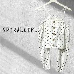 SPIRALGIRL スパイラルガール　ドット柄オフショルダー 長袖 トップス