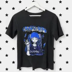 地雷系 サブカル 黒 青 Tシャツ 痛Tシャツ グラフィックTシャツ