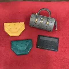 桃太郎 様★オーストリッチ皮革 ミニバッグ小物セット
