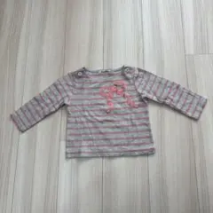 familiar ストライプ　リボン　長袖Tシャツ　サイズ90