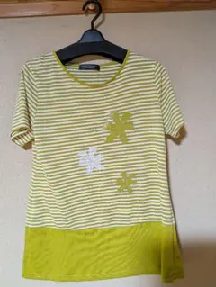 PURSUIT OF IDEAL 半袖Tシャツ ボーダー 花柄