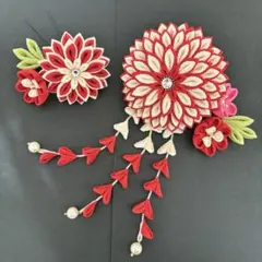 しーちゃん様ご注文　七五三　くす玉　つまみかんざし　つまみ細工 髪飾り ナミー様ご注文 七五三 くす玉 つまみかんざし つまみ細工 髪飾り