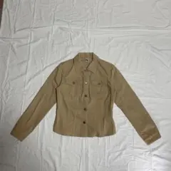 ベージュ ミリタリージャケット コットン混合