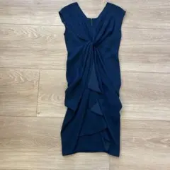 ネイビー ラップスタイルドレス