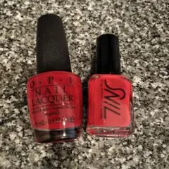 ネイリスト検定　赤ポリッシュ2本セット(OPI、TINS)