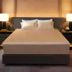 【新品】Utukky シルク100% ボックスシーツシングル シャンパン