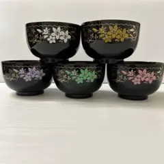 桂由美デザイン「花の舞」漆器椀5個セット - メルカリ