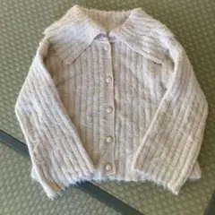 ビッグカラーフェザーニットカーディガン