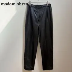 【madam ahren】レザーパンツ ブラック 本革風 ストレート M相当