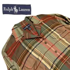 90's Ralph Lauren パジャマ　ビッグチェック リネンシャツのサムネイル