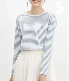 オーガニックコットンT ストライプ 長袖Tシャツ S ハニーズ　シネマクラブ