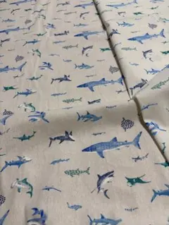 COSMO TEXTILE サメ柄 シーチング生地 ハギレ