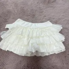 ホワイト フリル ミニスカート キュロットのサムネイル