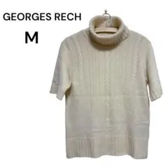 【美品】ジョルジュレッシュ カシミヤ混 半袖タートルニット クリーニング済 38