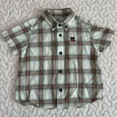 DOUBLE.B 半袖チェックシャツ 90