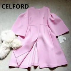 新品タグ付✨セルフォード　ベルスリーブ　バルーンノーカラーコート　ピンク 新品タグ付✨セルフォード ベルスリーブ バルーンノーカラー