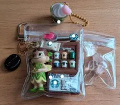 希少レアペコちゃんバレンタイン天使☆キーホルダー&御守り天然石セット　ミニサイズ