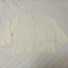 KUMIYORU アイボリー 七分袖カーディガン