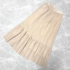 美品✨リリーブラウン プリーツロングスカート ベージュ サイズ1 ウエストゴム