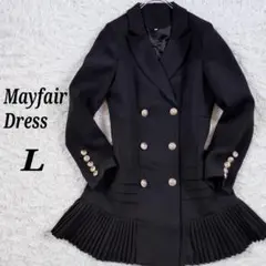 【極美品】MAYFAIR DRESS　ブレザーワンピ　ダブル　金　ブラック　Lのサムネイル