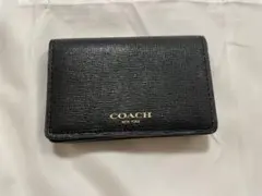COACH コーチ 名刺入れ カードケース 黒 レザー 男女兼用のサムネイル