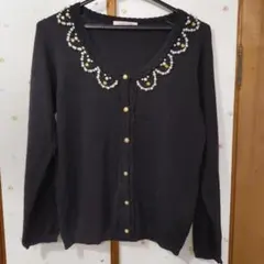 axes femme 黒 長袖カーディガン