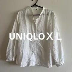 UNIQLO コットンブラウス ホワイト XL