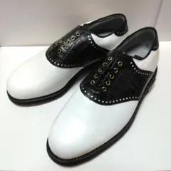 生茶さま専用］FootJoy ICON ゴルフシューズ ホワイト ブラウン - メルカリ