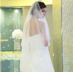 オフホワイト ウェディングベール コーム付き