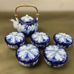 深川製磁　牡丹金ミル　茶器揃い　急須　蓋付き湯呑み