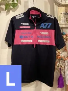ASICS ストライプ ポロシャツ ネイビー/レッド ASICS ネイビー レッド ポロシャツ - メルカリ