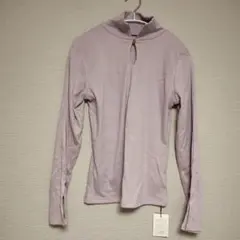 薄紫のハイネック長袖Tシャツ M