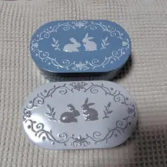 うさぎの空き缶　2個セット　小物入れラビット