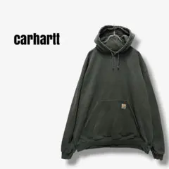 y41426 カーハート パーカー ワンポイントロゴタグ　ビッグ　緑　フーディ