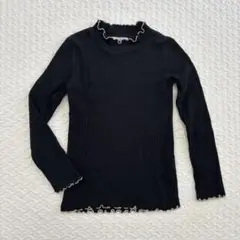 ブランシェス リブ メロウ長袖Tシャツ ブラック 130