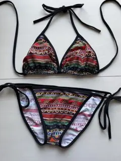 ビキニ　カラフル　総柄　エスニック　レディース　　水着