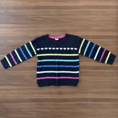 babyGAP ストライプ ハート柄 ニットセーター 90
