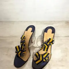 christian louboutinリボン付きハイヒールサンダル